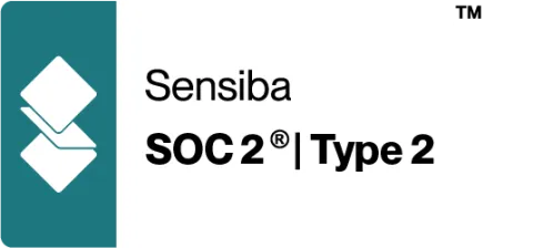 Sensiba logo with text: SOC 2 | Type 2