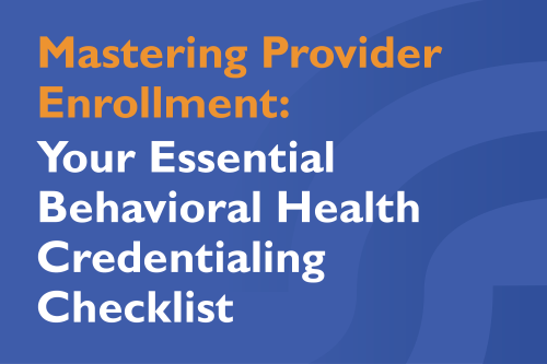 behavioral health credentialing