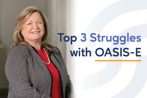 top 3 struggles with oasis e text with woman smiling